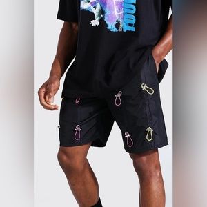 Multi color drawstring shorts